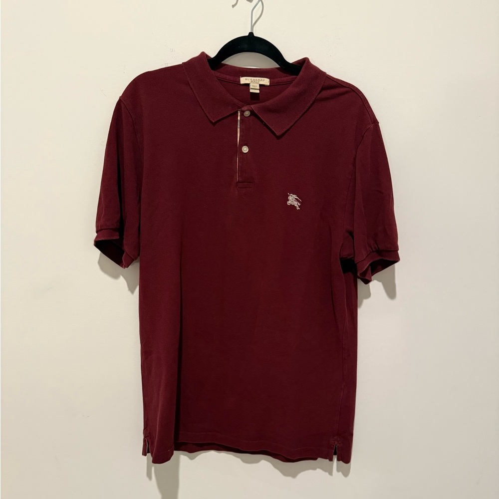 Burberry Burgundy Polo Shirt
